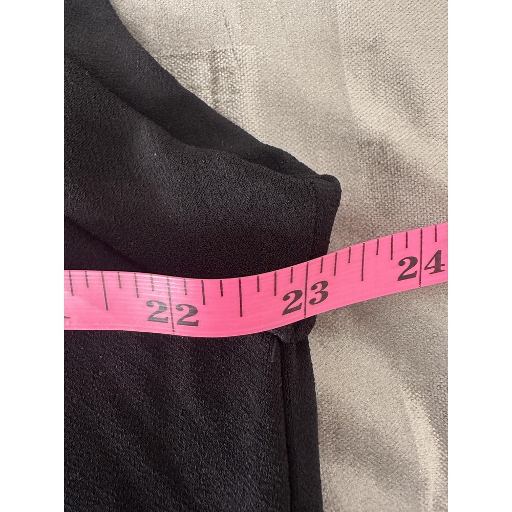 Carmen Marc Valvo Woman Shirt Womens 0X Black V Neck Sleeveless Sheer Hem Blouse - Picture 9 of 14